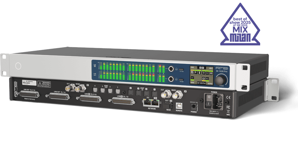 RME - M-1620 Pro - 16 ch A/D, 20 ch D/A converter with ADAT, Milan, MADI and separate phones out RME - M-1620 Pro - 16 ch A/D, 20 ch D/A converter with ADAT, Milan, MADI and separate phones out